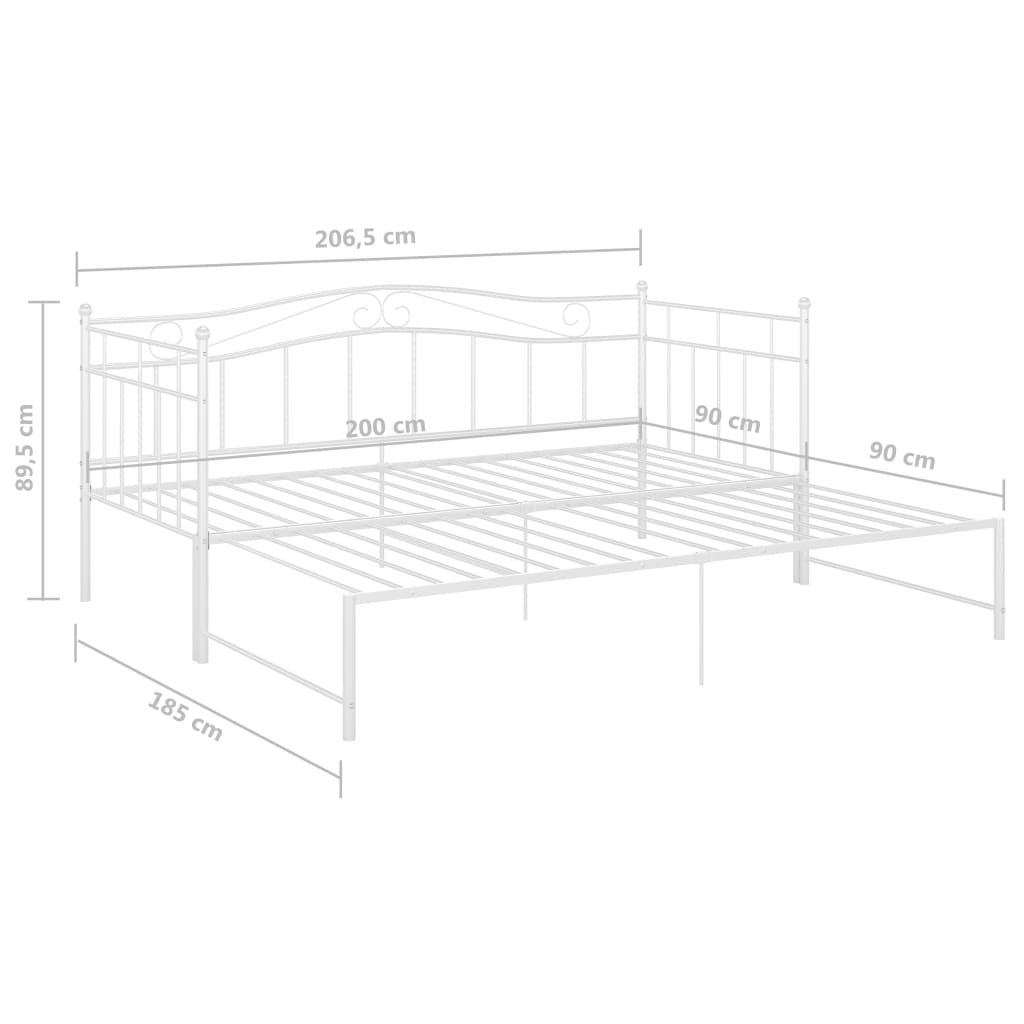 Estrutura sofá-cama de puxar 90x200 cm metal branco