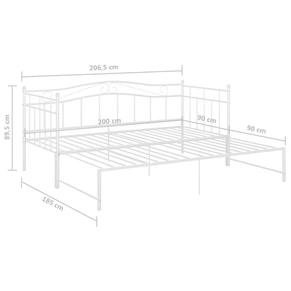 Estrutura sofá-cama de puxar 90x200 cm metal branco