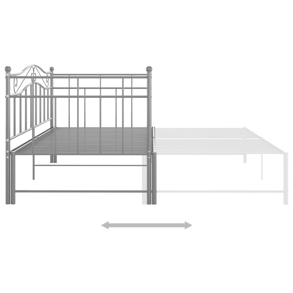 Estrutura sofá-cama de puxar 90x200 cm metal cinzento