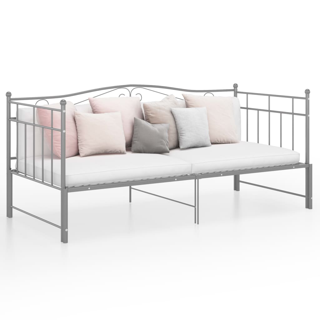 Estrutura sofá-cama de puxar 90x200 cm metal cinzento