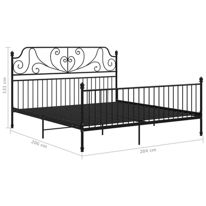 Estrutura de cama 200x200 cm metal preto