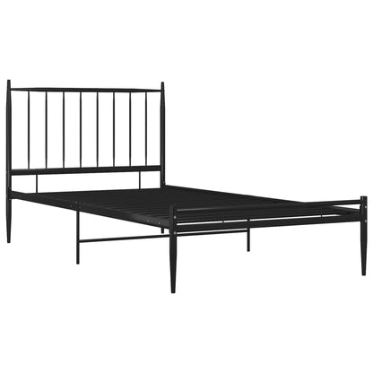 Estrutura de Cama Form em Metal Preto - 90x200 cm - Design Industrial