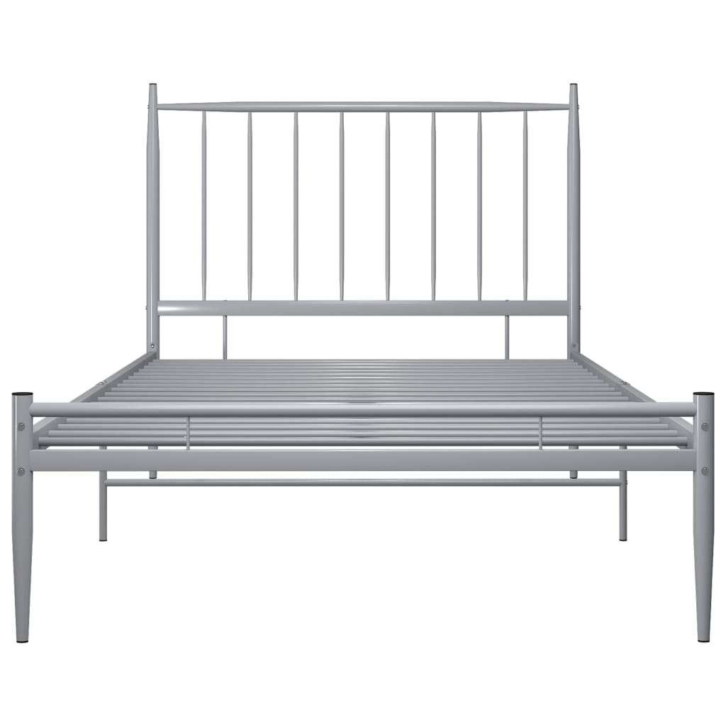 Estrutura de Cama Form em Metal Cinzento - 100x200 cm - Design Industrial