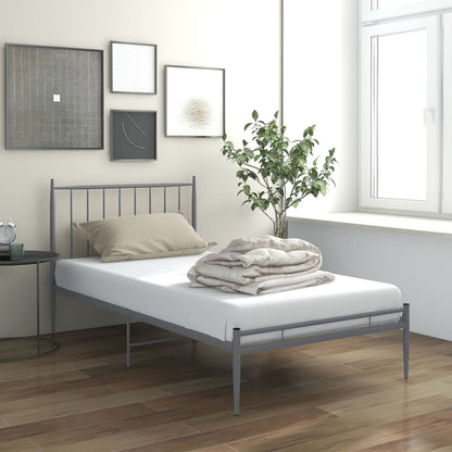 Estrutura de Cama Form em Metal Cinzento - 100x200 cm - Design Industrial