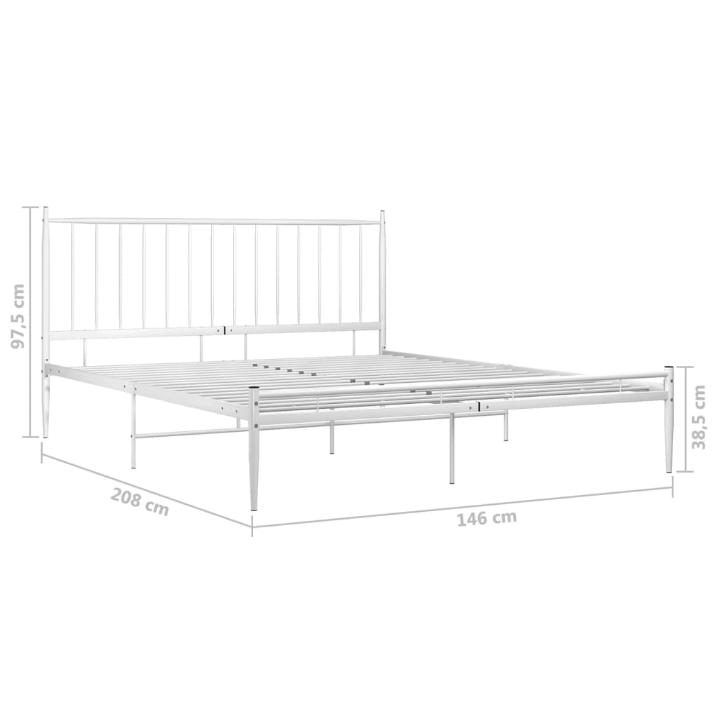 Estrutura de cama metal 140x200 cm branco