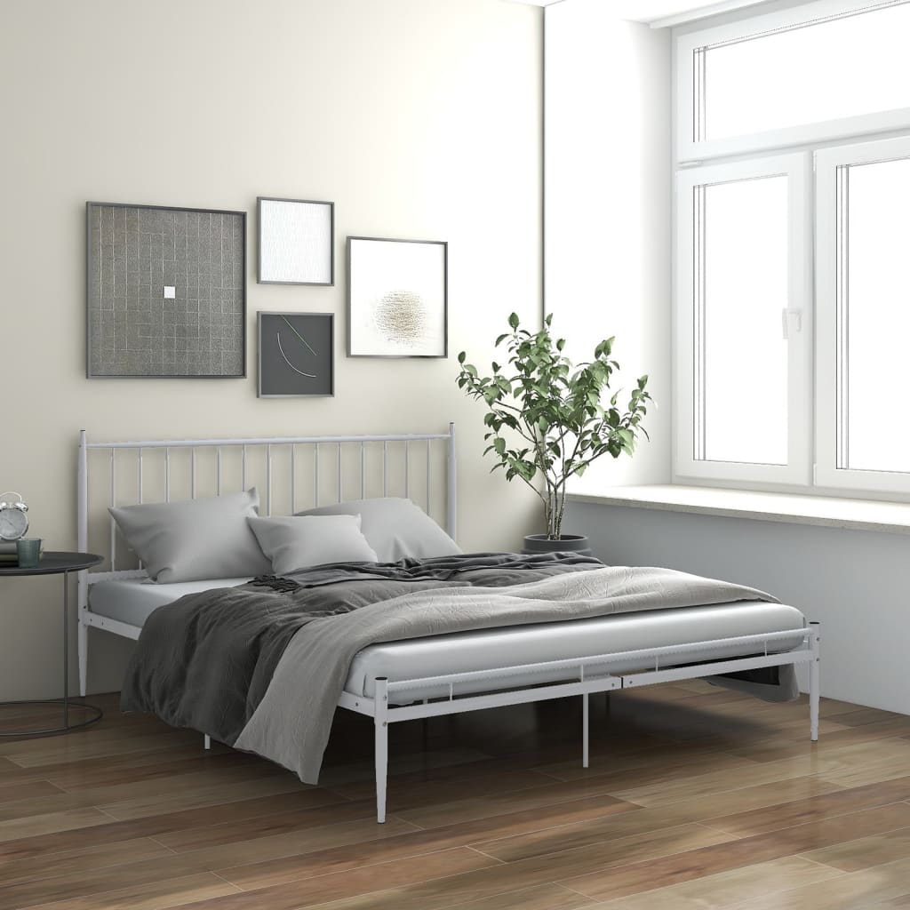 Estrutura de cama metal 140x200 cm branco