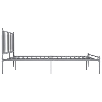 Estrutura de cama metal 140x200 cm cinzento