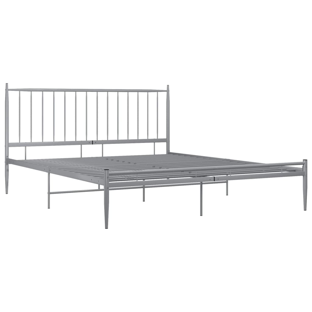 Estrutura de cama metal 140x200 cm cinzento