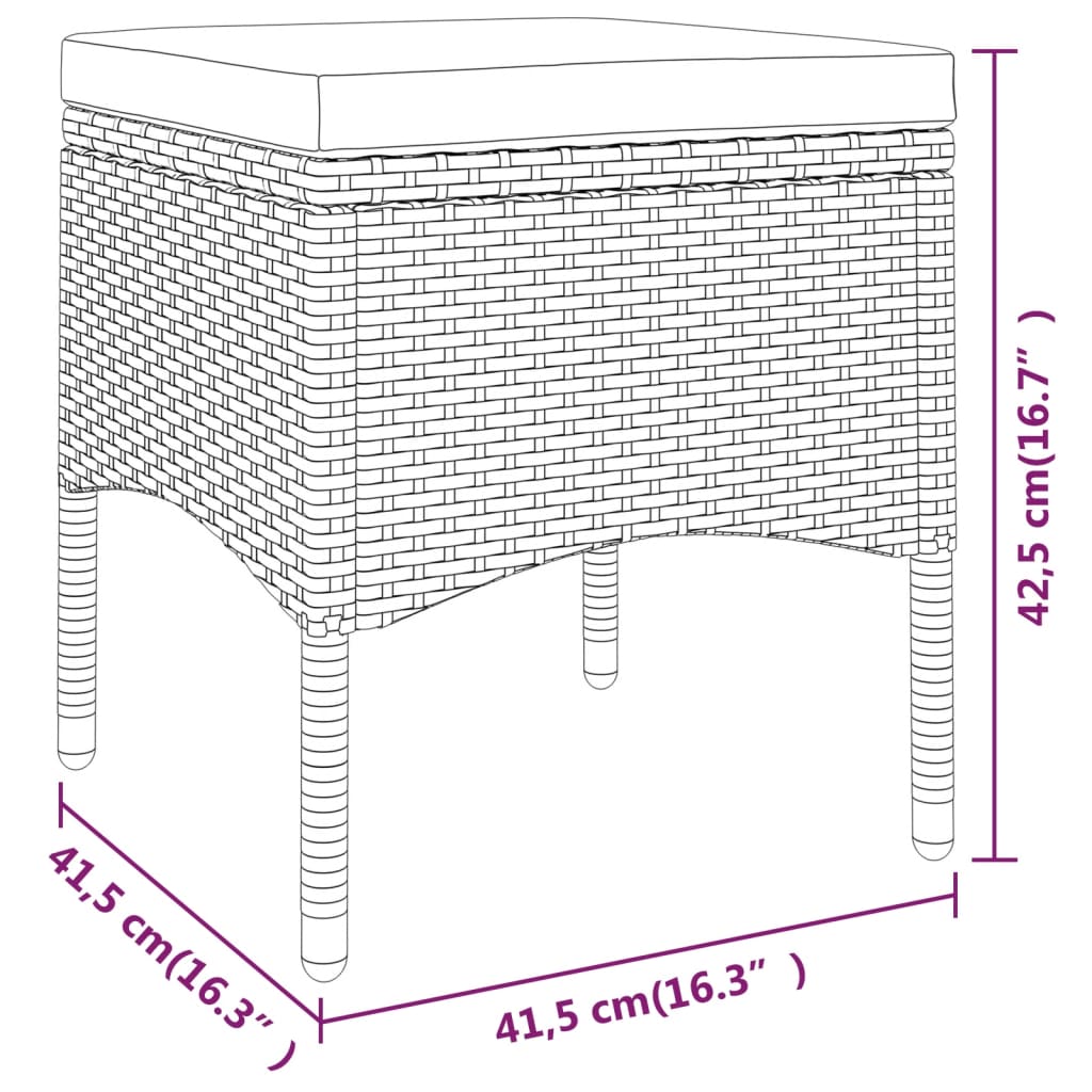 5 pcs conjunto de jantar para jardim vime PE bege