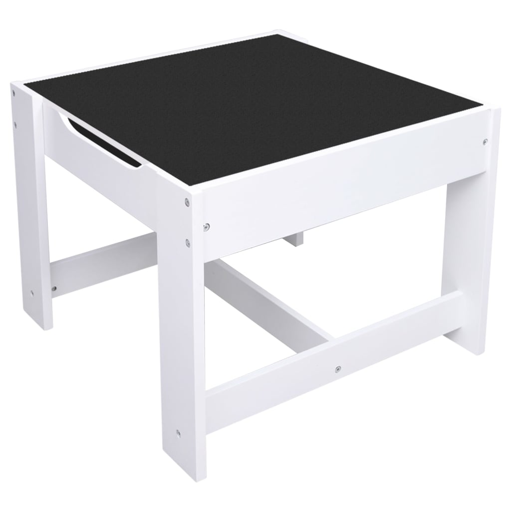 Conjunto Infantil de 2 Cadeiras e Mesa com Arrumação e Quadro - Branco - Design Nórdico