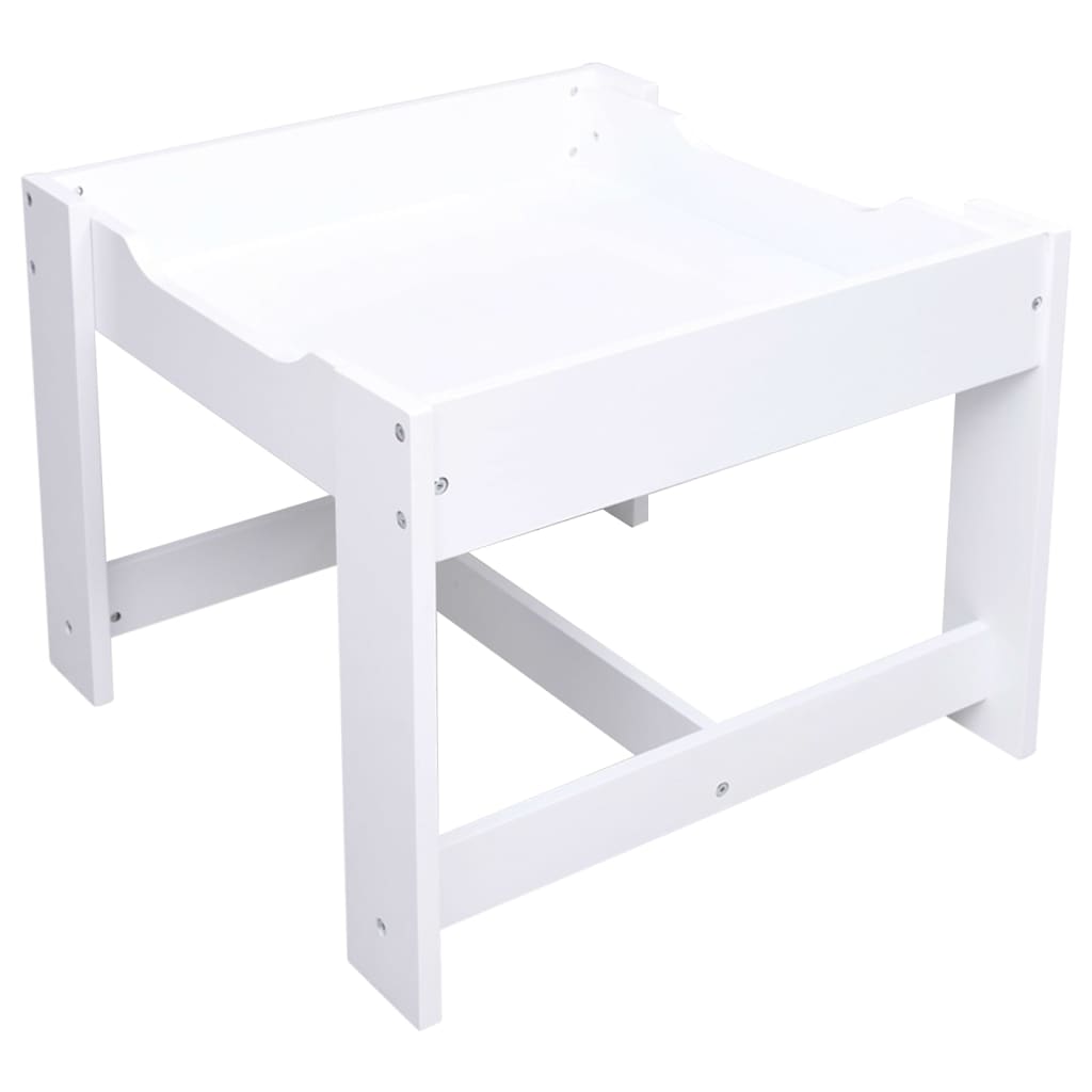 Conjunto Infantil de 2 Cadeiras e Mesa com Arrumação e Quadro - Branco - Design Nórdico