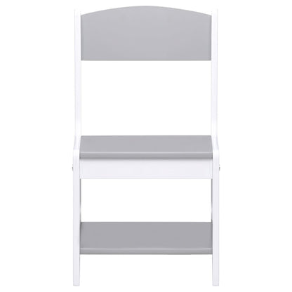 Conjunto Infantil de 2 Cadeiras e Mesa com Arrumação e Quadro - Branco - Design Nórdico