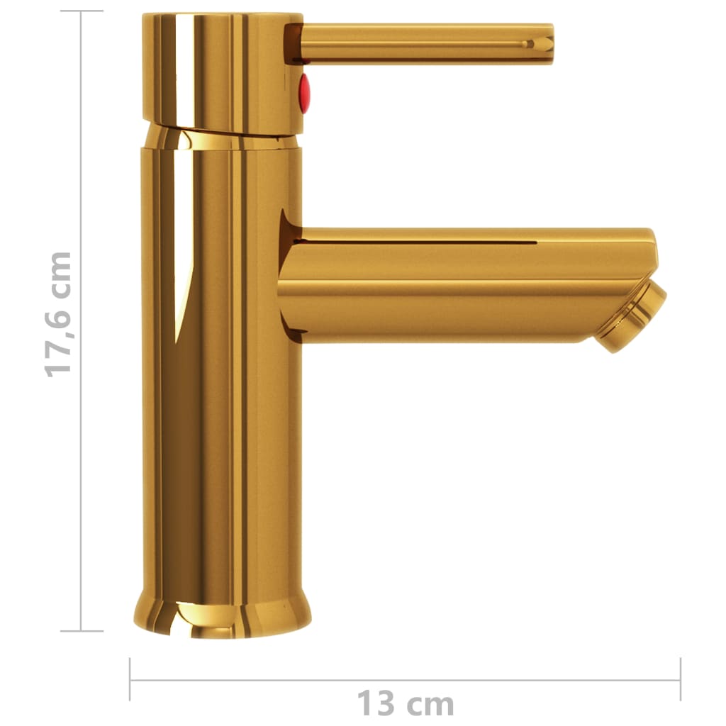 Torneira para lavatório de casa de banho 130x176 mm dourado