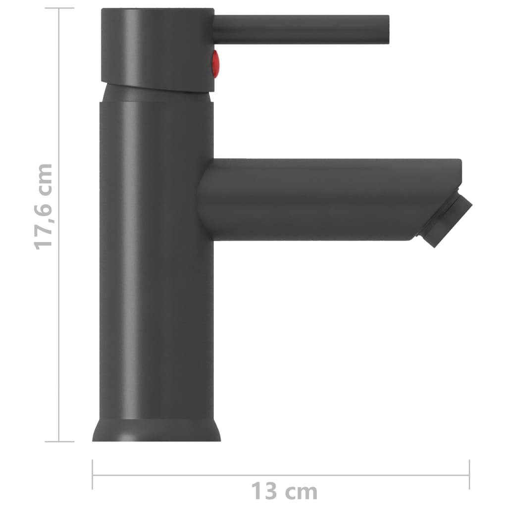 Torneira para lavatório de casa de banho 130x176 mm cinzento