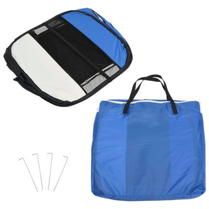 Parque dobrável p/ cão c/ saco de transporte 145x145x61cm azul