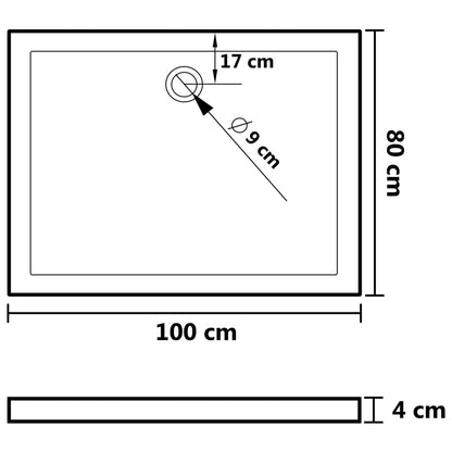 Base de chuveiro com pontos 80x100x4 cm ABS branco