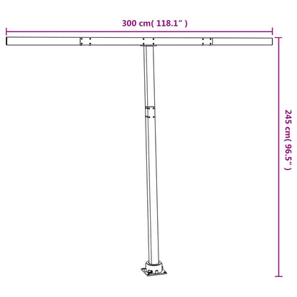 Conjunto de postes para toldo 300x245 cm ferro antracite