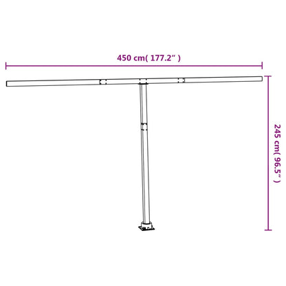 Conjunto de postes para toldo 450x245 cm ferro antracite