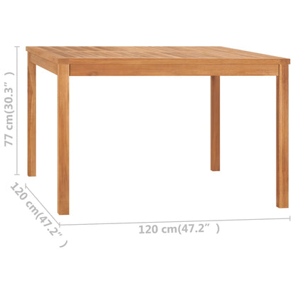 Mesa de jantar p/ jardim 120x120x77 madeira de teca maciça