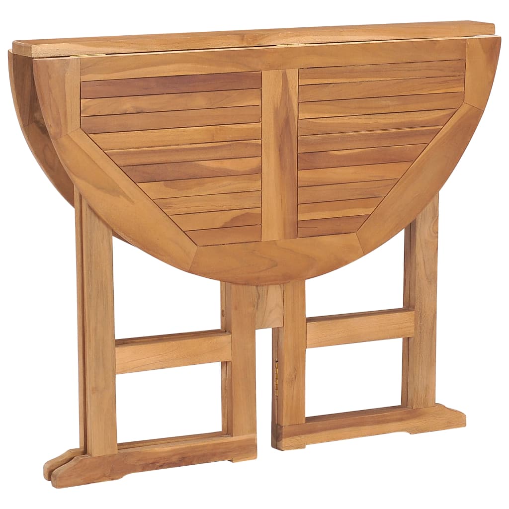 Mesa de jantar para jardim dobrável Ø90x75 cm teca maciça