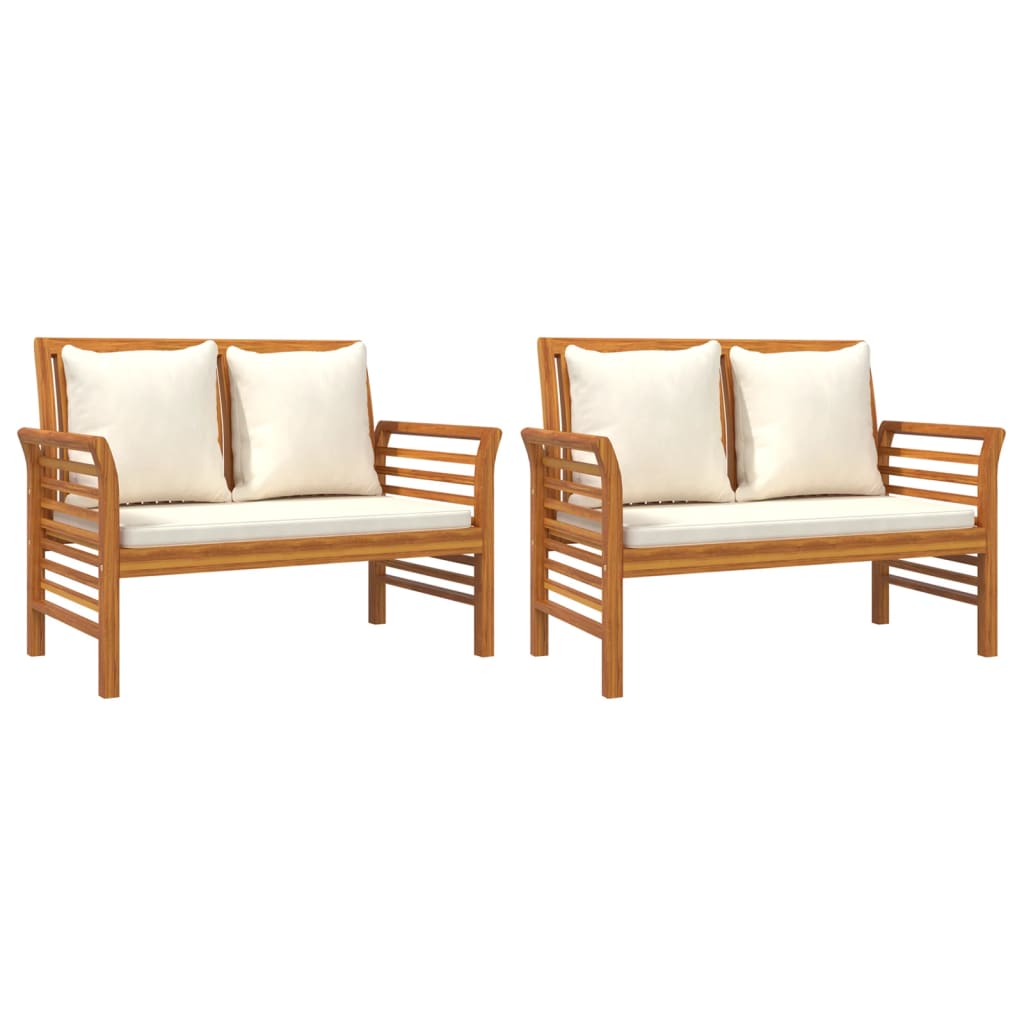 5 pcs conjunto lounge de jardim c/ almofadões acácia maciça