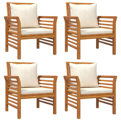 5 pcs conjunto lounge de jardim com almofadões acácia maciça