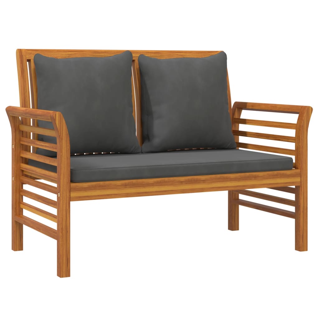 4 pcs conjunto lounge de jardim com almofadões acácia maciça