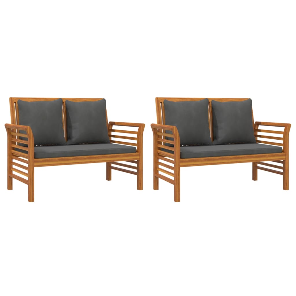 5 pcs conjunto lounge de jardim c/ almofadões acácia maciça