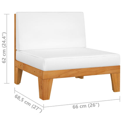 4 pcs conjunto lounge de jardim c/ almofadões acácia maciça