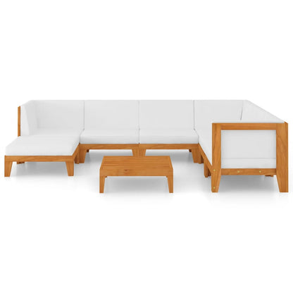 8 pcs conjunto lounge de jardim c/ almofadões acácia maciça