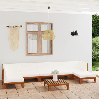 8 pcs conjunto lounge de jardim c/ almofadões acácia maciça