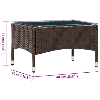 2 pcs conjunto lounge jardim c/ almofadão vime PE castanho