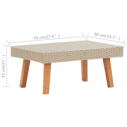 4 pcs conjunto lounge de jardim c/ almofadões vime PE bege