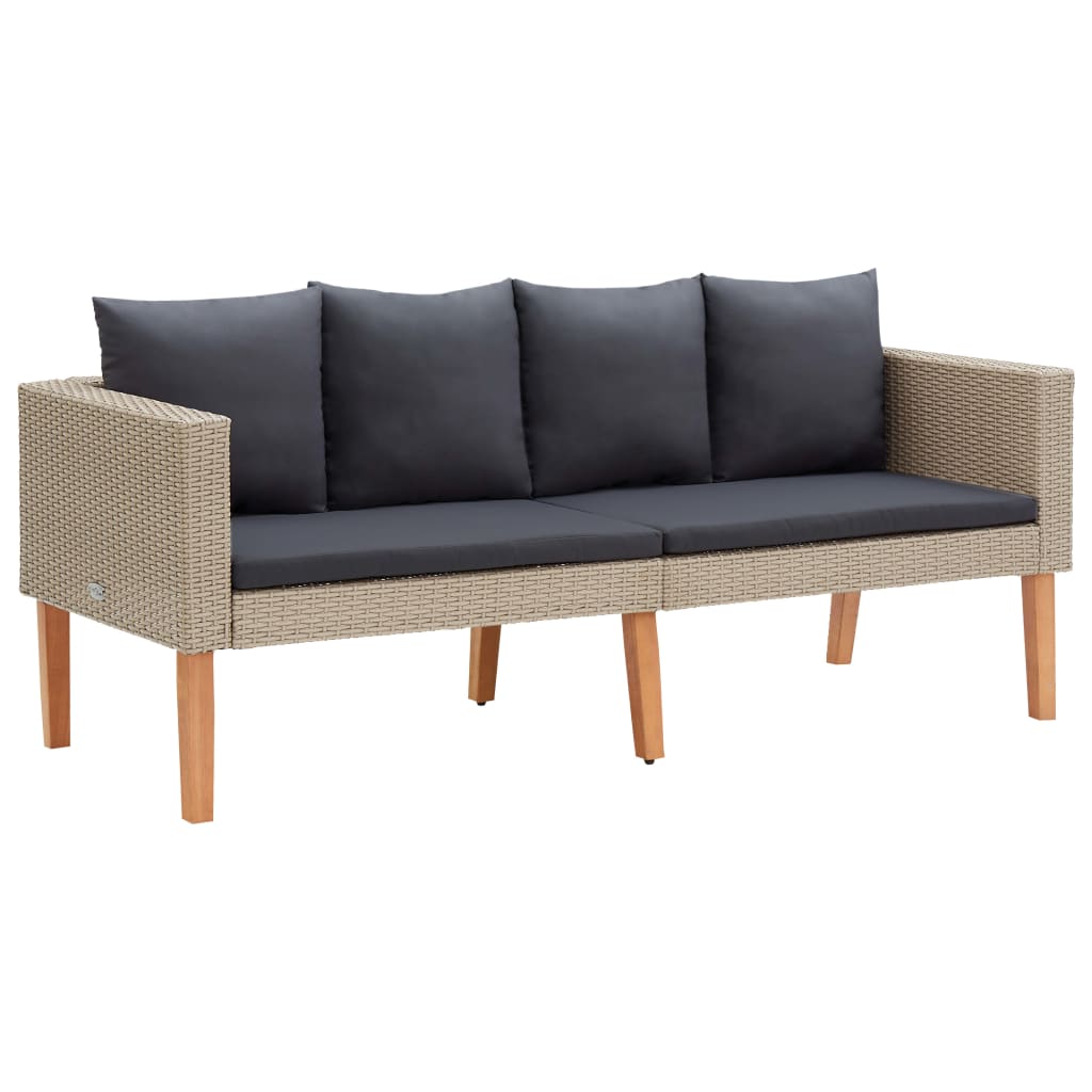 Conjunto Lounge de Jardim Connor - 2 Sofás e Mesa de Centro - Bege e Cinzento