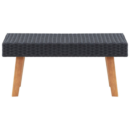 2 pcs conjunto lounge de jardim c/ almofadões vime PE preto