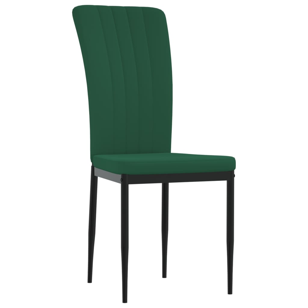 Cadeiras de jantar 2 pcs veludo verde-escuro