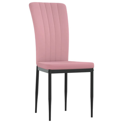 Cadeiras de jantar 2 pcs veludo rosa