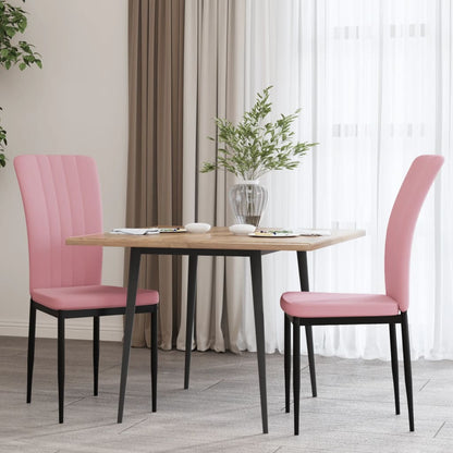 Cadeiras de jantar 2 pcs veludo rosa