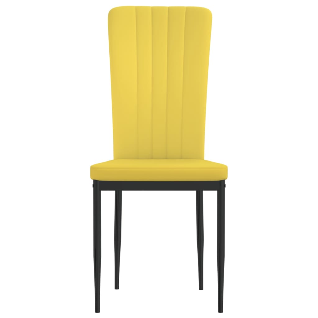 Cadeiras de jantar 2 pcs veludo amarelo mostarda