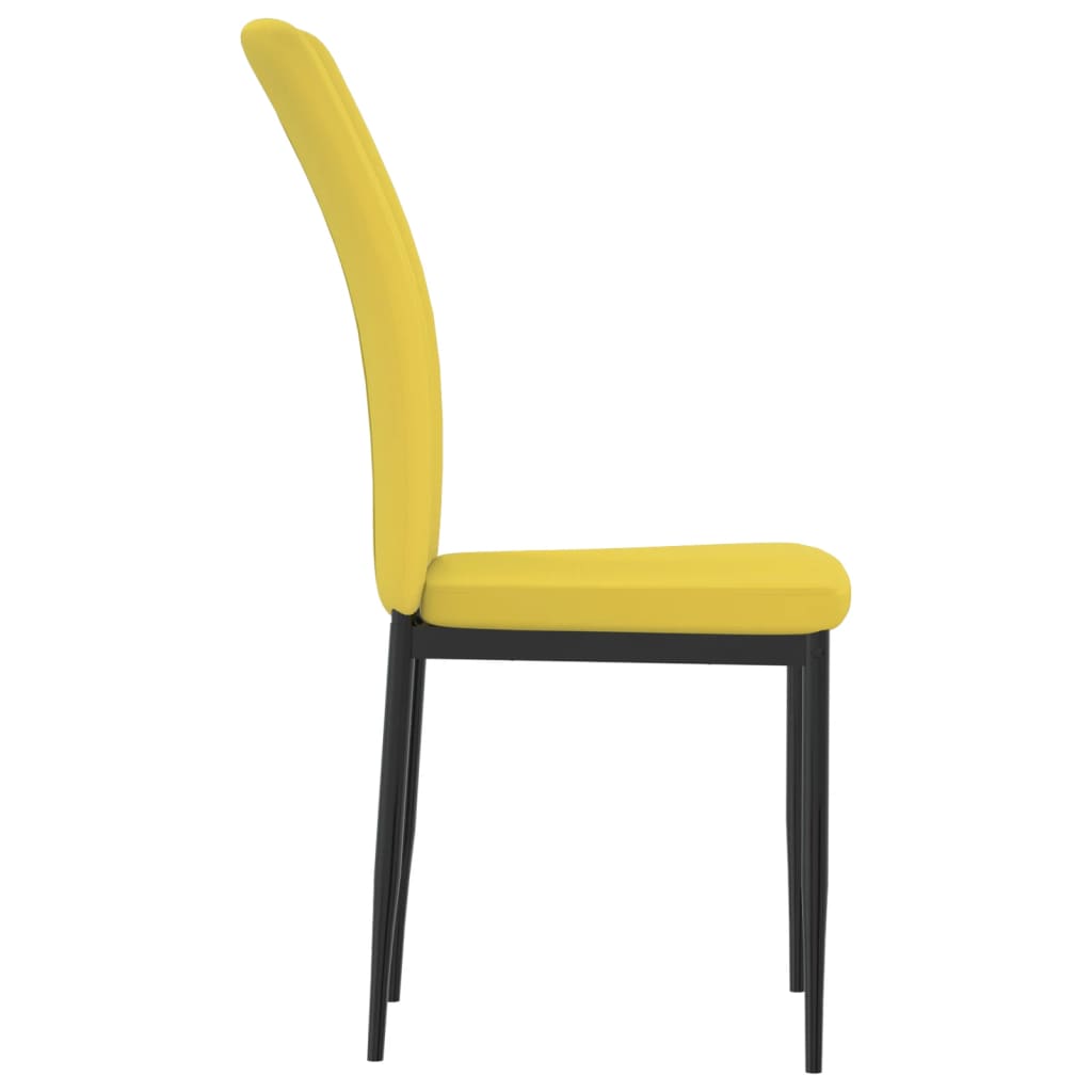 Cadeiras de jantar 2 pcs veludo amarelo mostarda