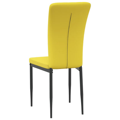 Cadeiras de jantar 2 pcs veludo amarelo mostarda