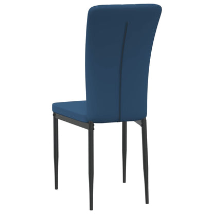 Cadeiras de jantar 4 pcs veludo azul