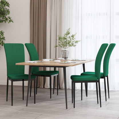 Cadeiras de jantar 4 pcs veludo verde-escuro