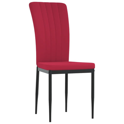 Cadeiras de jantar 4 pcs veludo vermelho tinto