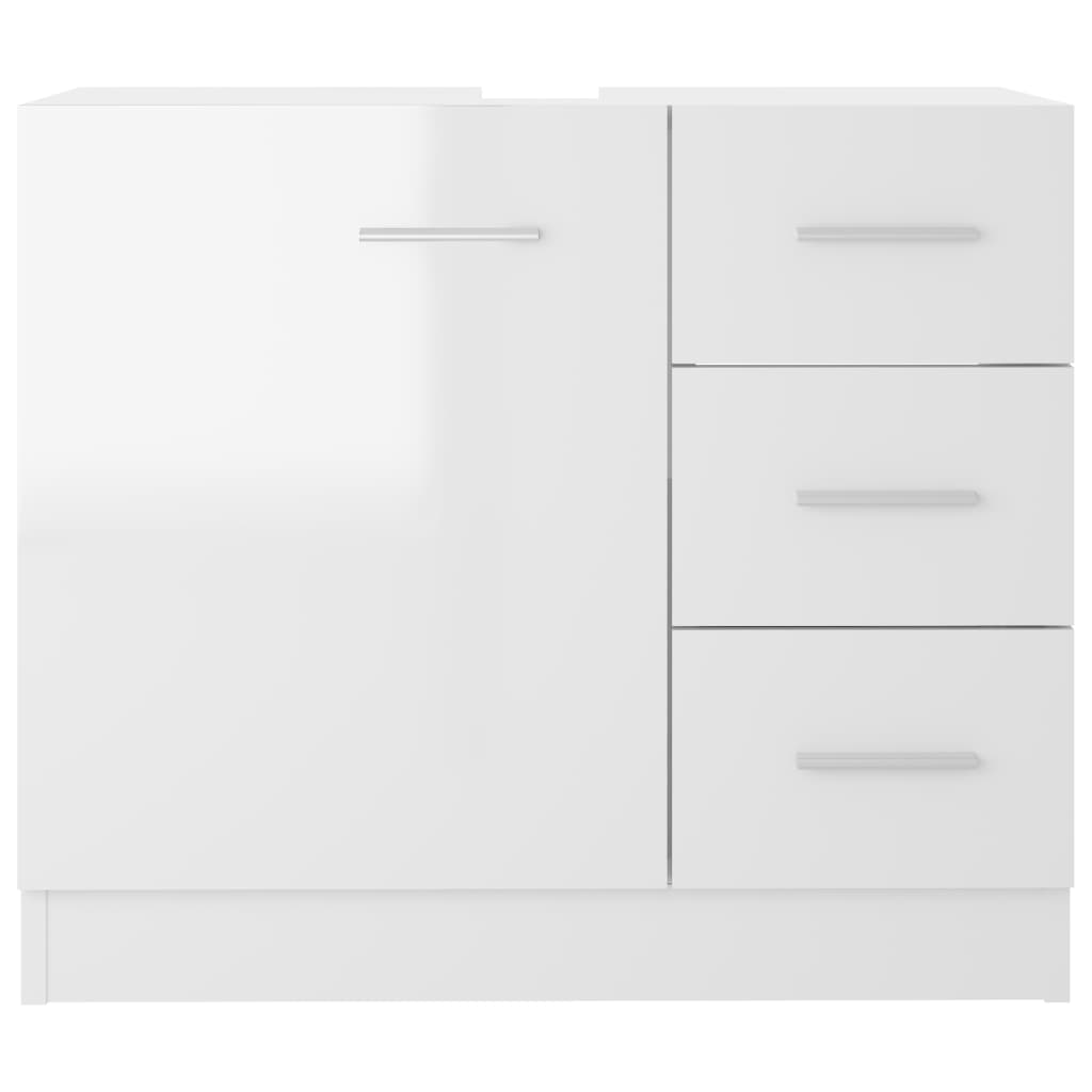 Móvel de Lavatório Kayke - Branco Brilhante - Design Moderno