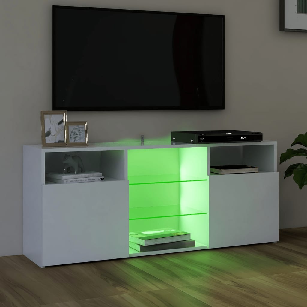 Móvel de TV Maze com Luzes LED de 120cm - Branco - Design Moderno