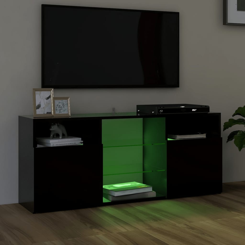 Móvel de TV Maze com Luzes LED de 120cm - Preto - Design Moderno