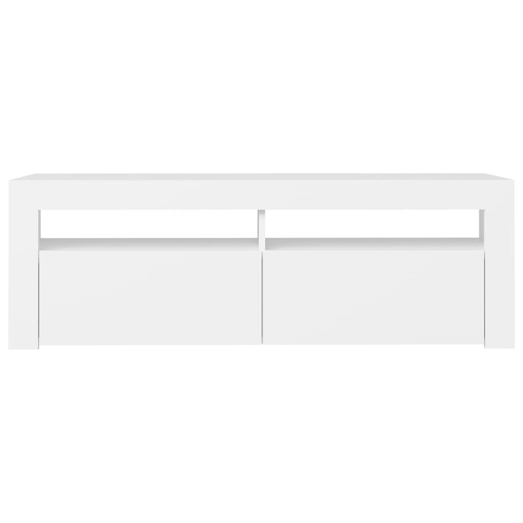 Móvel de TV com luzes LED 120x35x40 cm branco