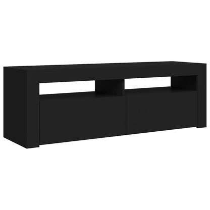 Móvel de TV com luzes LED 120x35x40 cm preto