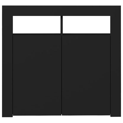 Aparador Giancarlo com Luzes LED de 80 cm - Preto - Design Moderno